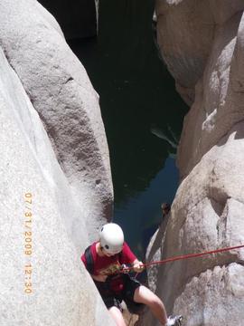Rappelling The Chute In Salome Canyon