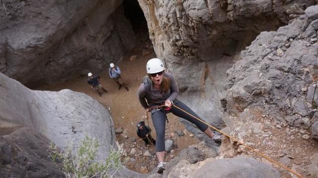 Dry Canyoneering Excited Girl