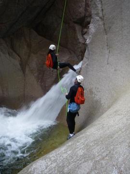Wet Canyoneering Rappel 1