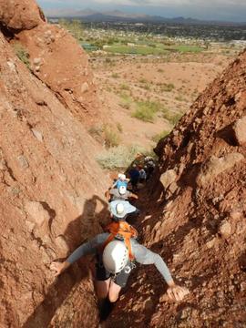 Rappelling at Papago 30